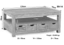 Massivmoebel24 Couchtisch NATURE WHITE massiv Akazie beige/weiß Bild 5