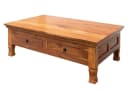 Massivmoebel24 Couchtisch OXFORD Landhausstil Akazie 2 Schubladen Bild 3