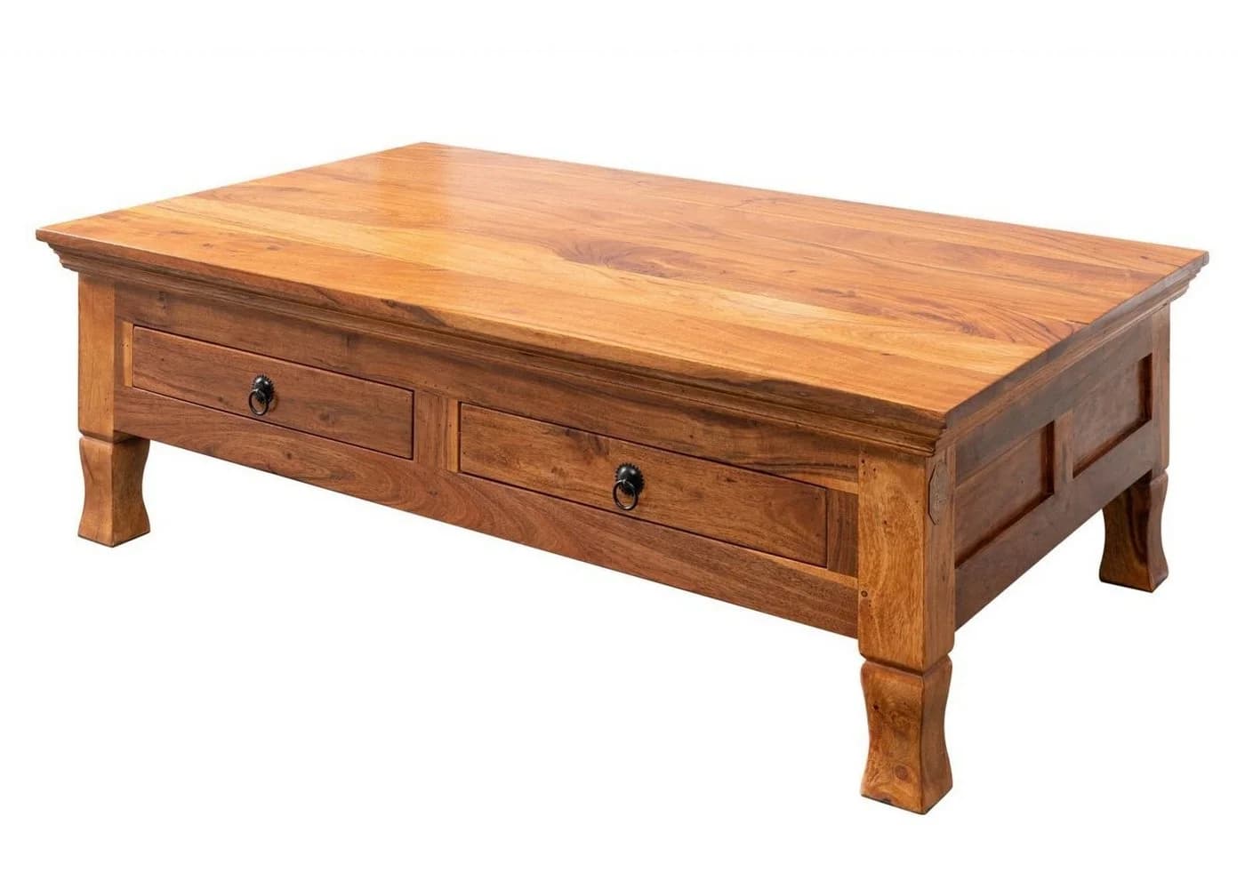 Massivmoebel24 Couchtisch OXFORD Landhausstil Akazie 2 Schubladen - Bild 3