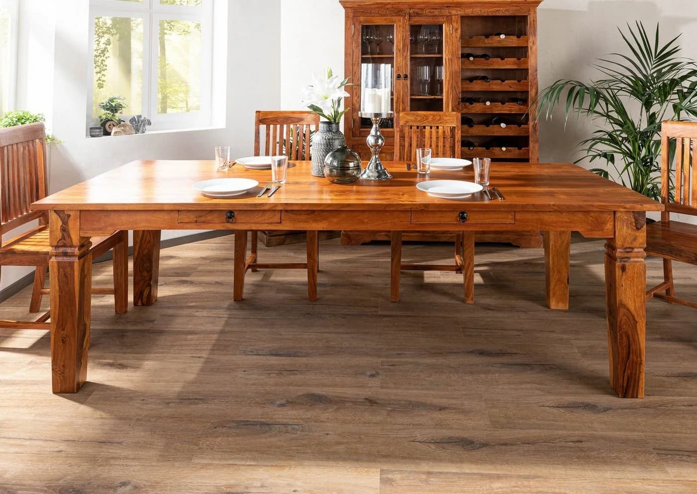 Massivmoebel24 Esstisch OXFORD Akazie massiv honig lackiert Landhausstil - Bild 3