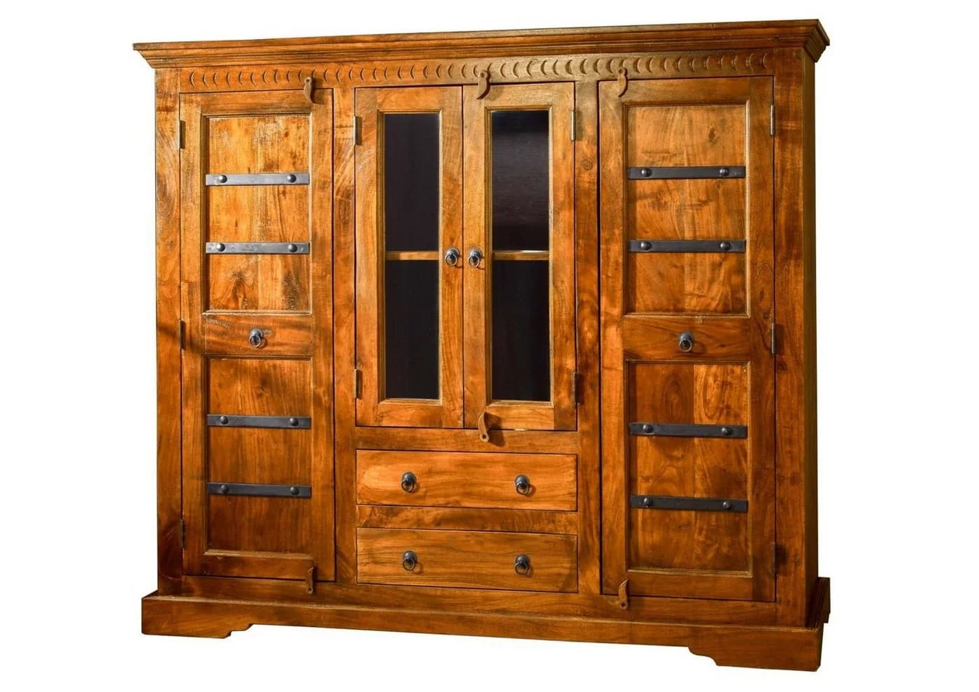Massivmoebel24 Highboard OXFORD Akazie massiv honigbraun lackiert - Bild 2