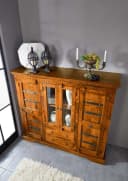 Massivmoebel24 Highboard OXFORD Akazie massiv honigbraun lackiert Bild 5