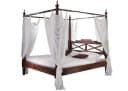 Massivmoebel24 Massivholzbett OXFORD Himmelbett Akazie 180x200x224 Nougat Lackiert Bild 2