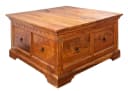 Massivmoebel24 Truhe OXFORD Akazie 90x90x45 honig lackiert Bild 2