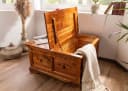 Massivmoebel24 Truhe OXFORD Akazie 90x90x45 honig lackiert Bild 4