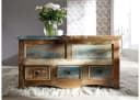 Massivmoebel24 Couchtisch NATURE OF SPIRIT Altholz 100x100x50 cm Bild 3