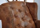 Massivmoebel24 Chesterfield Ohrensessel Braun Lederlook Bild 5