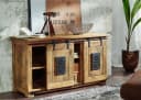 Massivmoebel24 Sideboard RAILWAY Mango Massivholz Beige Lackiert Bild 4