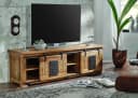 Massivmoebel24 TV-Board RAILWAY Massivholz Mango Beige Lackiert Bild 1