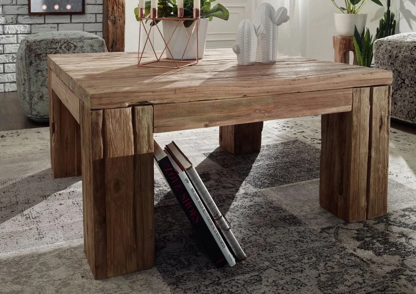 Massivmoebel24 Couchtisch Teak 90x90x45 BASSANO - Bild 3