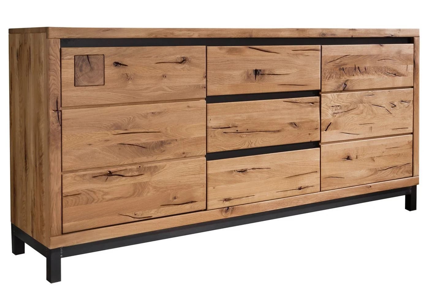Massivmoebel24 Sideboard VILLANDERS Wildeiche Massivholz natur geölt - Bild 2