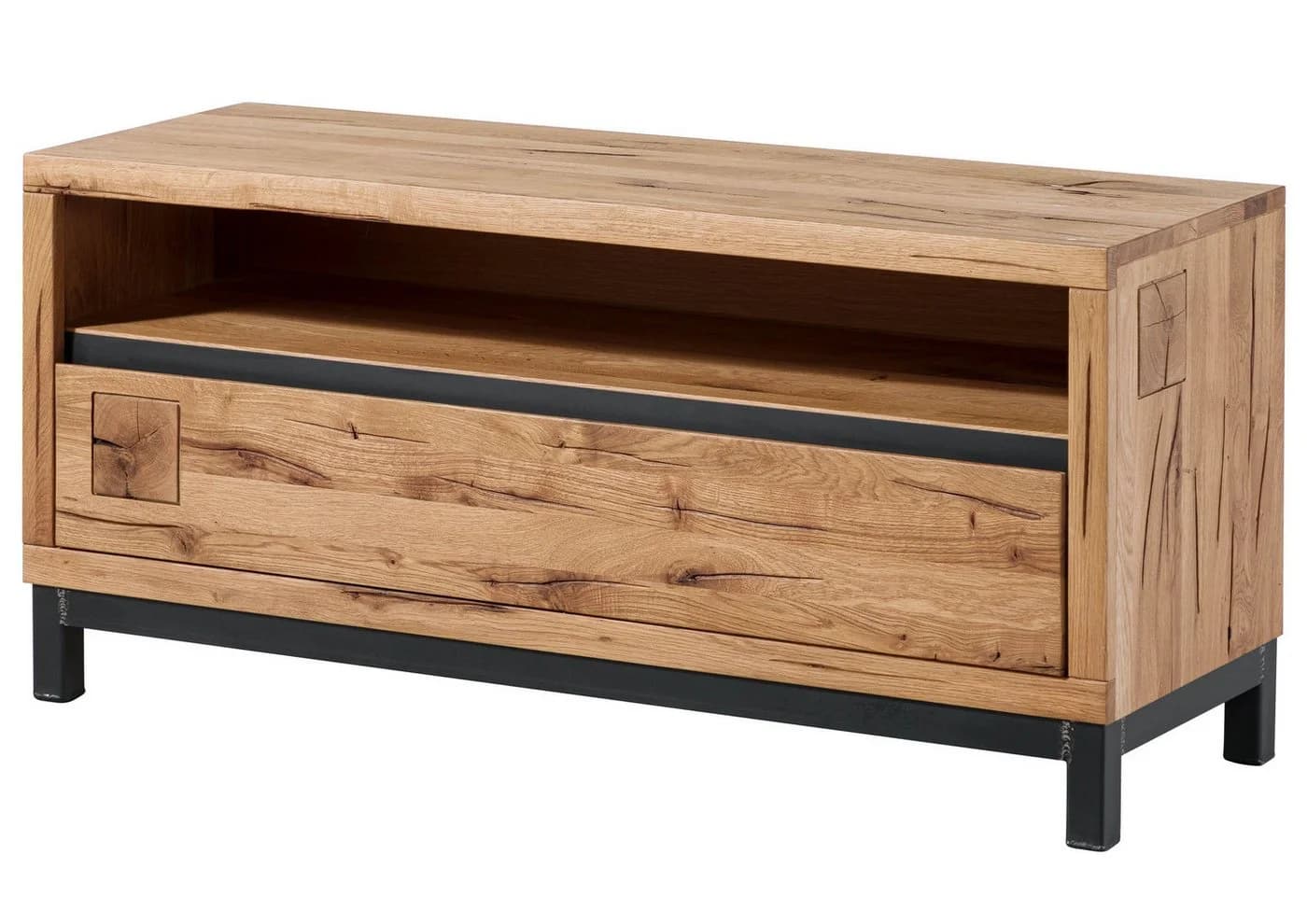Massivmoebel24 TV-Board Wildeiche 120x40x56 cm Natur - Bild 2