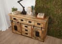 Massivmoebel24 Sideboard RAILWAY Eiche Massivholz Industrial Design Bild 1