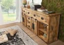 Massivmoebel24 Sideboard RAILWAY Mango Industrial Schiebetüren Bild 1