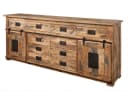Massivmoebel24 Sideboard RAILWAY Mango Industrial Schiebetüren Bild 2