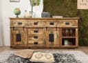 Massivmoebel24 Sideboard RAILWAY Mango Industrial Schiebetüren Bild 5