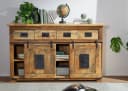 Massivmoebel24 Sideboard RAILWAY Mango Massivholz Beige Industrial Bild 3