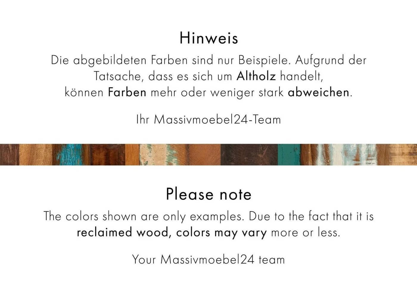 Massivmoebel24 Wandgarderobe NATURE OF SPIRIT bunt Altholz