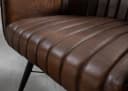 Massivmoebel24 Polsterstuhl IRON LABEL Braun Büffel-Echtleder Eisen Bild 5