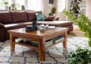 Massivmoebel24 Couchtisch Akazie 85x85x45 cm honig lackiert OXFORD Bild 2