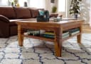 Massivmoebel24 Couchtisch Akazie 85x85x45 cm honig lackiert OXFORD Bild 3