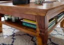 Massivmoebel24 Couchtisch Akazie 85x85x45 cm honig lackiert OXFORD Bild 4