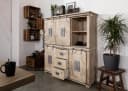 Massivmoebel24 Highboard RAILWAY Eiche massiv beige Industrial Look Bild 4