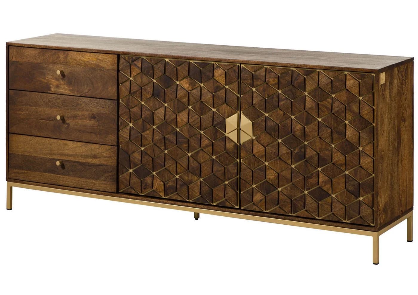 Massivmoebel24 Sideboard DIAMOND Mango Massivholz braun geölt - Bild 2