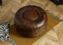 Massivmoebel24 Hocker CHESTERFIELD Echtleder Braun Bild 1