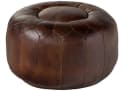 Massivmoebel24 Hocker CHESTERFIELD Echtleder Braun Bild 2