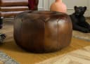 Massivmoebel24 Hocker CHESTERFIELD Echtleder Braun Bild 3