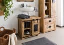 Mangoholz Waschbeckenunterschrank natur lackiert Bild 3