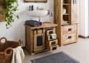 Mangoholz Waschbeckenunterschrank natur lackiert Bild 4