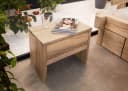 Massivmoebel24 Nachttisch Wildeiche massiv beige geölt Balkenoptik Bild 1