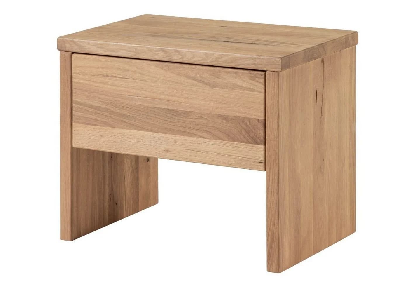 Massivmoebel24 Nachttisch Wildeiche massiv beige geölt Balkenoptik - Bild 2