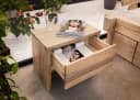 Massivmoebel24 Nachttisch Wildeiche massiv beige geölt Balkenoptik Bild 4