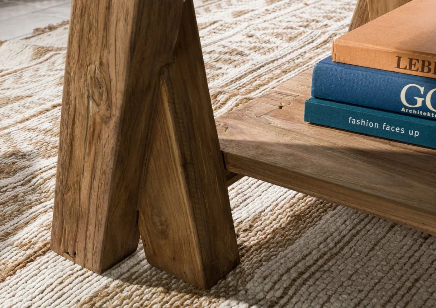Massivmoebel24 Couchtisch BASSANO Teak Massivholz natur - Bild 5