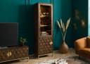 Massivmoebel24 Standvitrine DIAMOND Mango braun geölt Art Déco Bild 1