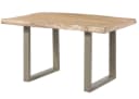 Massivmoebel24 Esstisch FREEFORM Mango Massivholz beige silber Bild 2