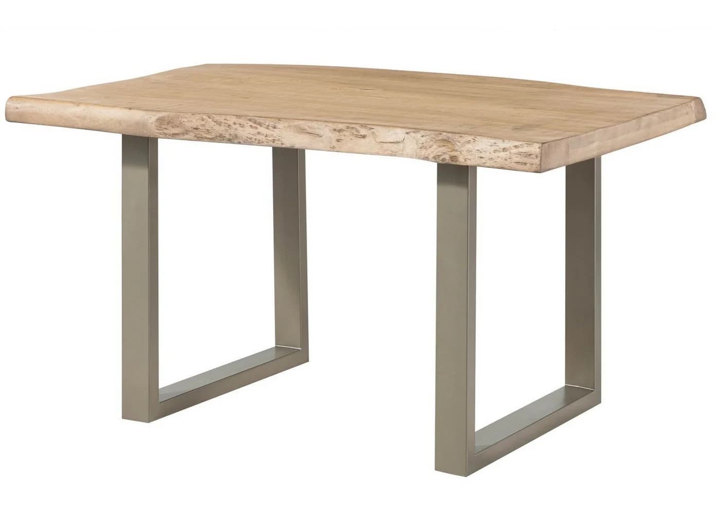 Massivmoebel24 Esstisch FREEFORM Mango Massivholz beige silber - Bild 2