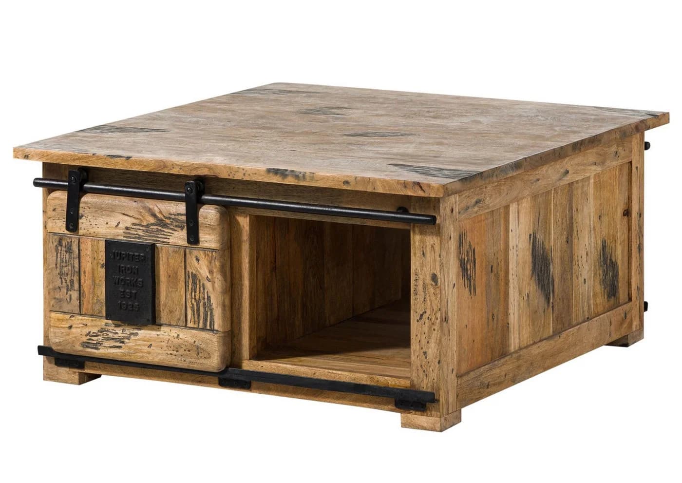 Massivmoebel24 Couchtisch RAILWAY Massivholz Couchtisch Mango 90x90x45 Natur - Bild 2