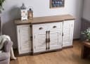 Massivmoebel24 Sideboard TOULOUSE Mango Massivholz Weiß Lackiert Bild 1