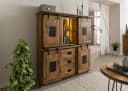 Massivmoebel24 Highboard RAILWAY LUX Massivholz Mango Altholz Bild 1