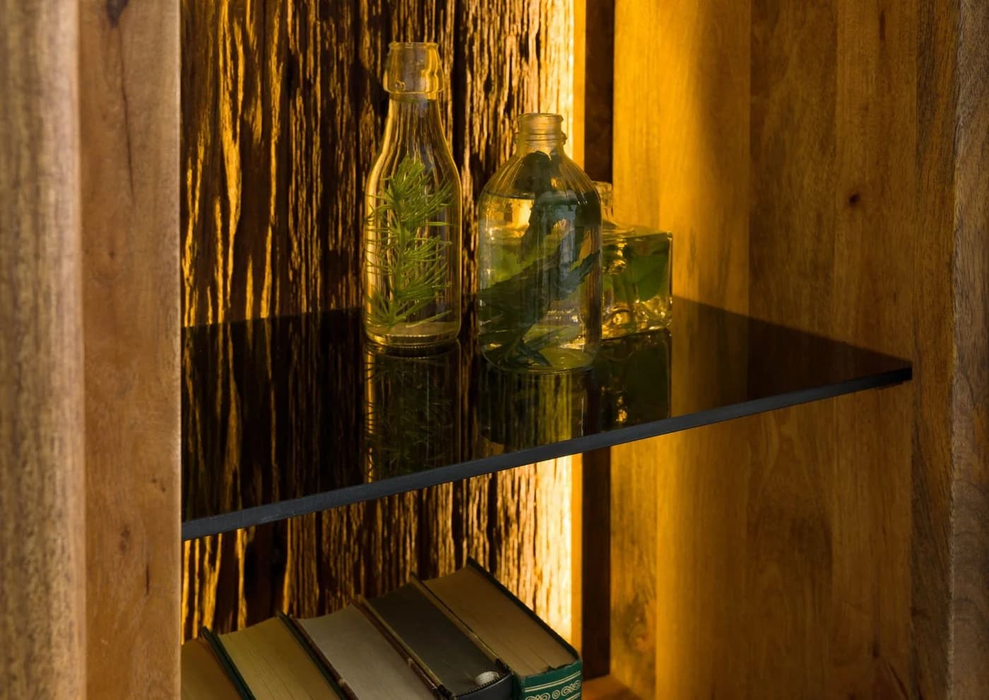 Massivmoebel24 Highboard RAILWAY LUX Massivholz Mango Altholz - Bild 5