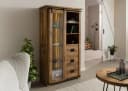 Massivmoebel24 Standvitrine RAILWAY LUX Mango Altholz Industrial Design Bild 1