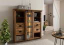Massivmoebel24 Highboard RAILWAY LUX Mangoholz Industrial Style Bild 3