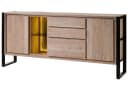 Massivmoebel24 Sideboard DENVER Massivholz Akazie Schwarz Industrial Bild 2
