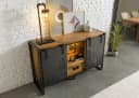 Massivmoebel24 Sideboard BLACKBURN LUX grau Industrial Style Bild 1