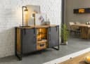 Massivmoebel24 Sideboard BLACKBURN LUX grau Industrial Style Bild 3