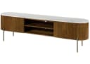 Massivmoebel24 TV-Board BARCELONA Mangoholz Marmor weiß braun lackiert Bild 2